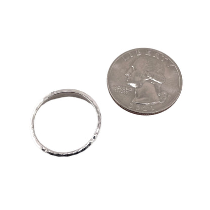 Hammered 3mm Band Ring Sterling Silver