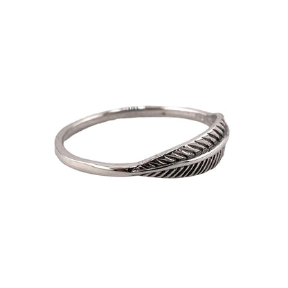 Feather 5mm Band Ring Sterling Silver