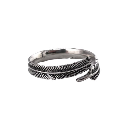 Open Feather Band Ring Sterling Silver