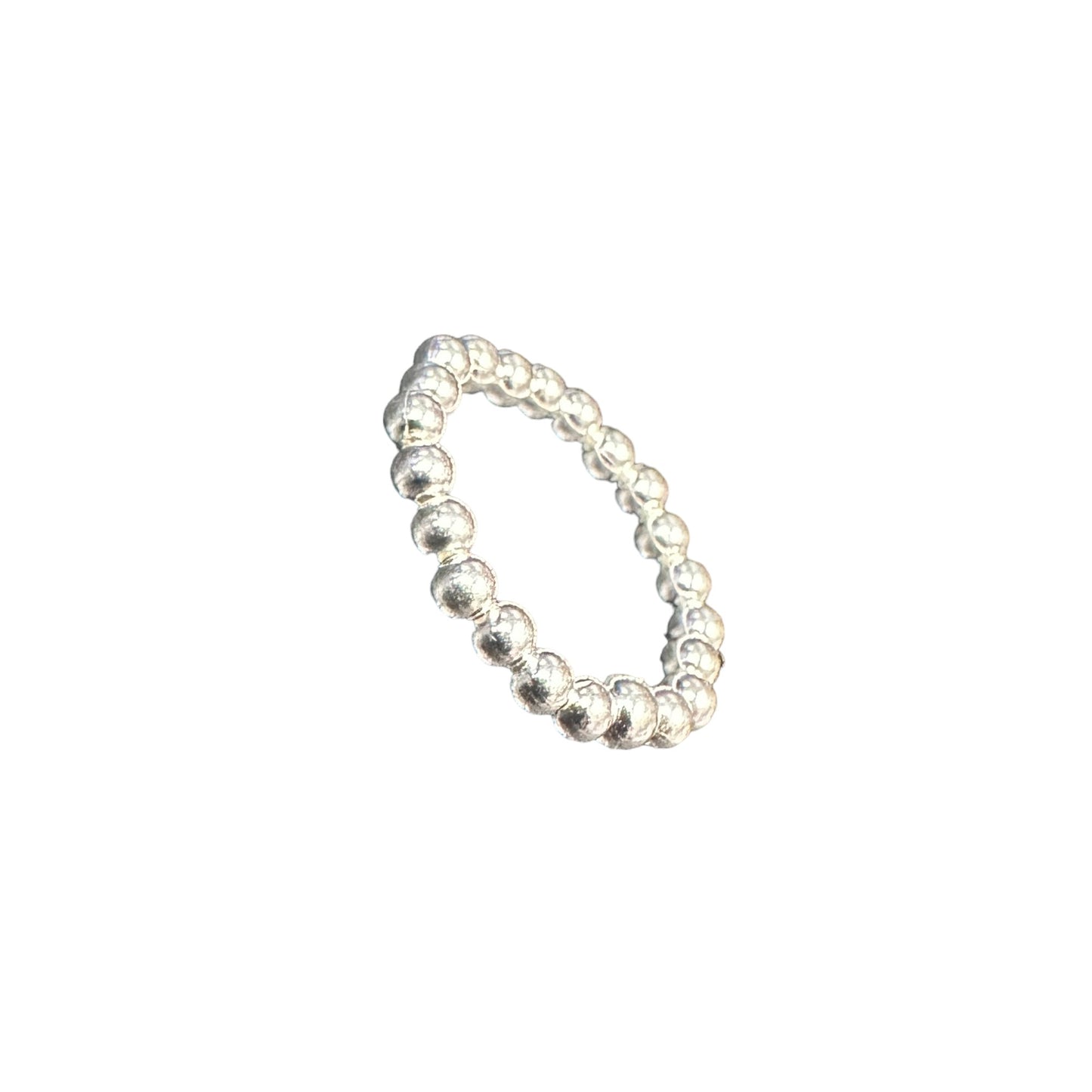 Bead 3mm Stretch Band Ring Sterling Silver