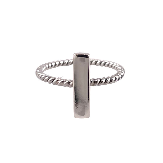 Bar Rope 2mm Ring Sterling Silver