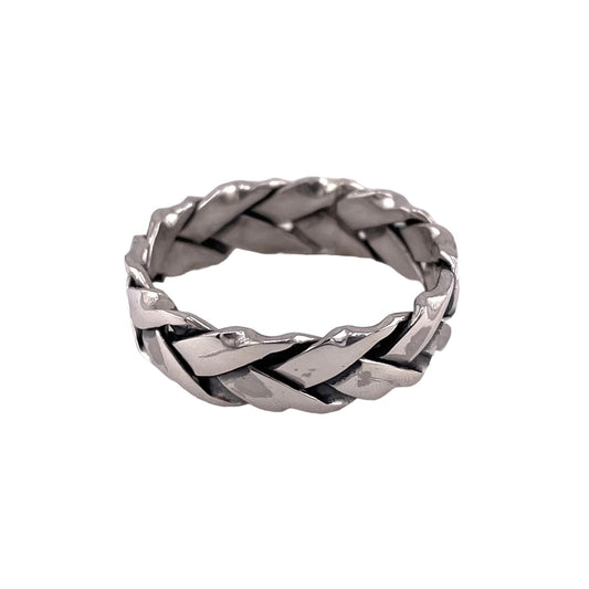 Braided Arrow 6mm Band Ring Sterling Silver