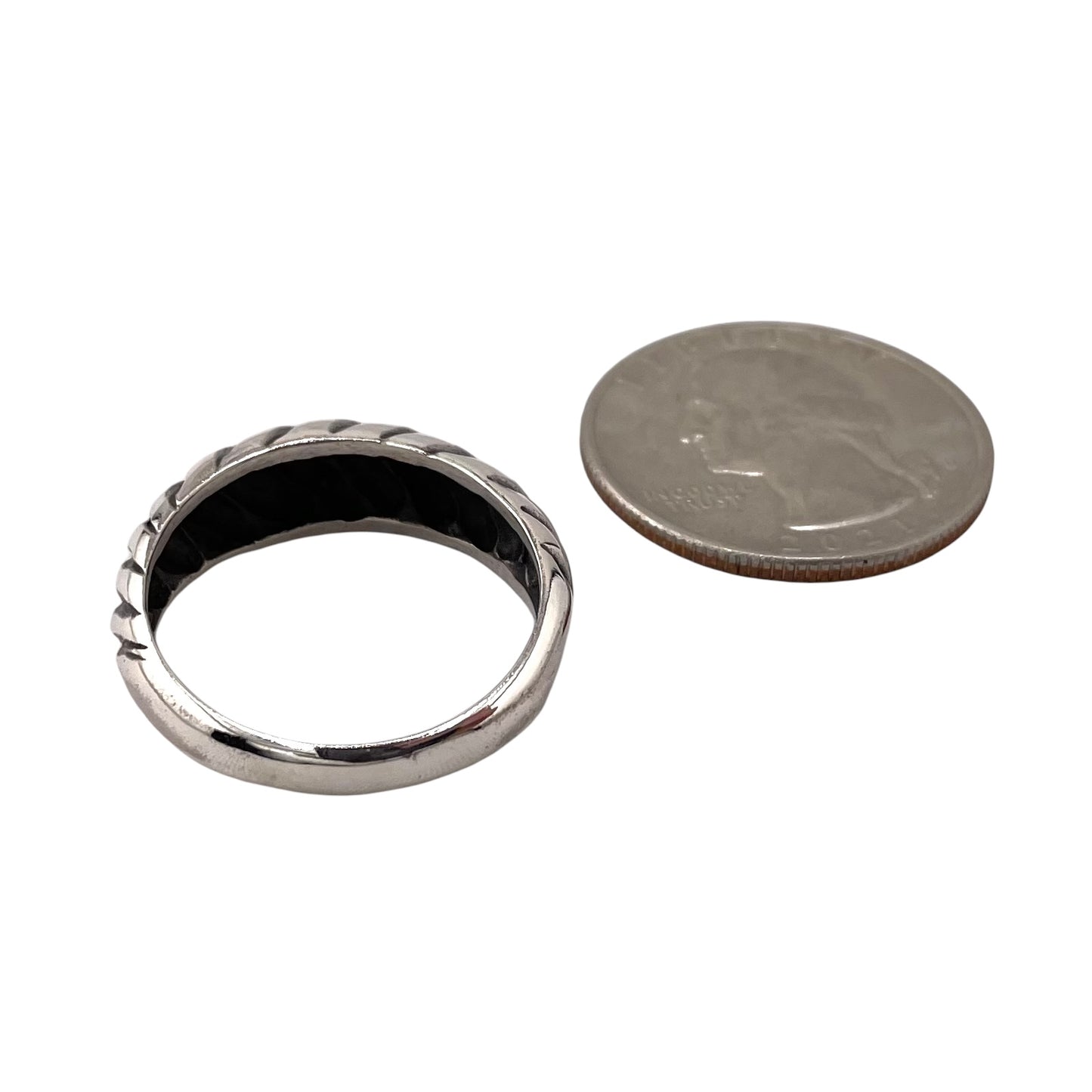 Bali Style 7mm Band Ring Sterling Silver
