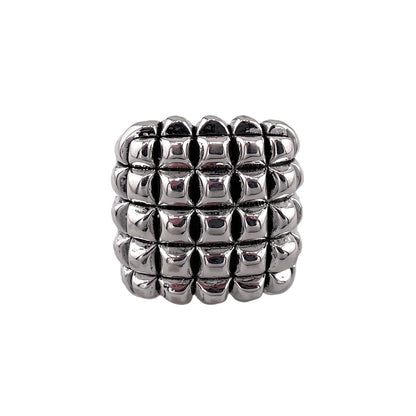 Studded 26mm Ring Sterling Silver