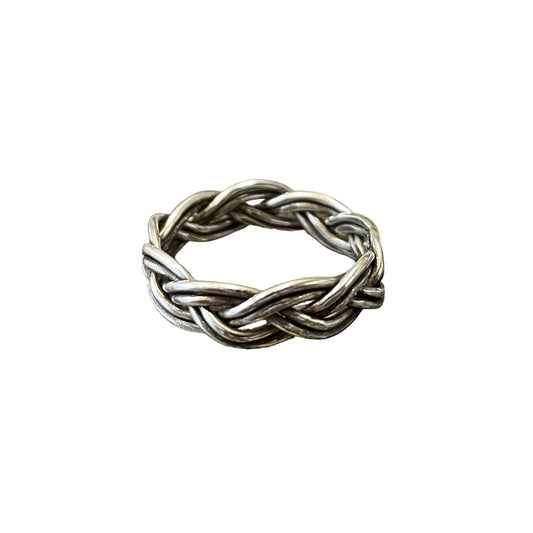 Braided Rope 6mm Band Ring Sterling Silver