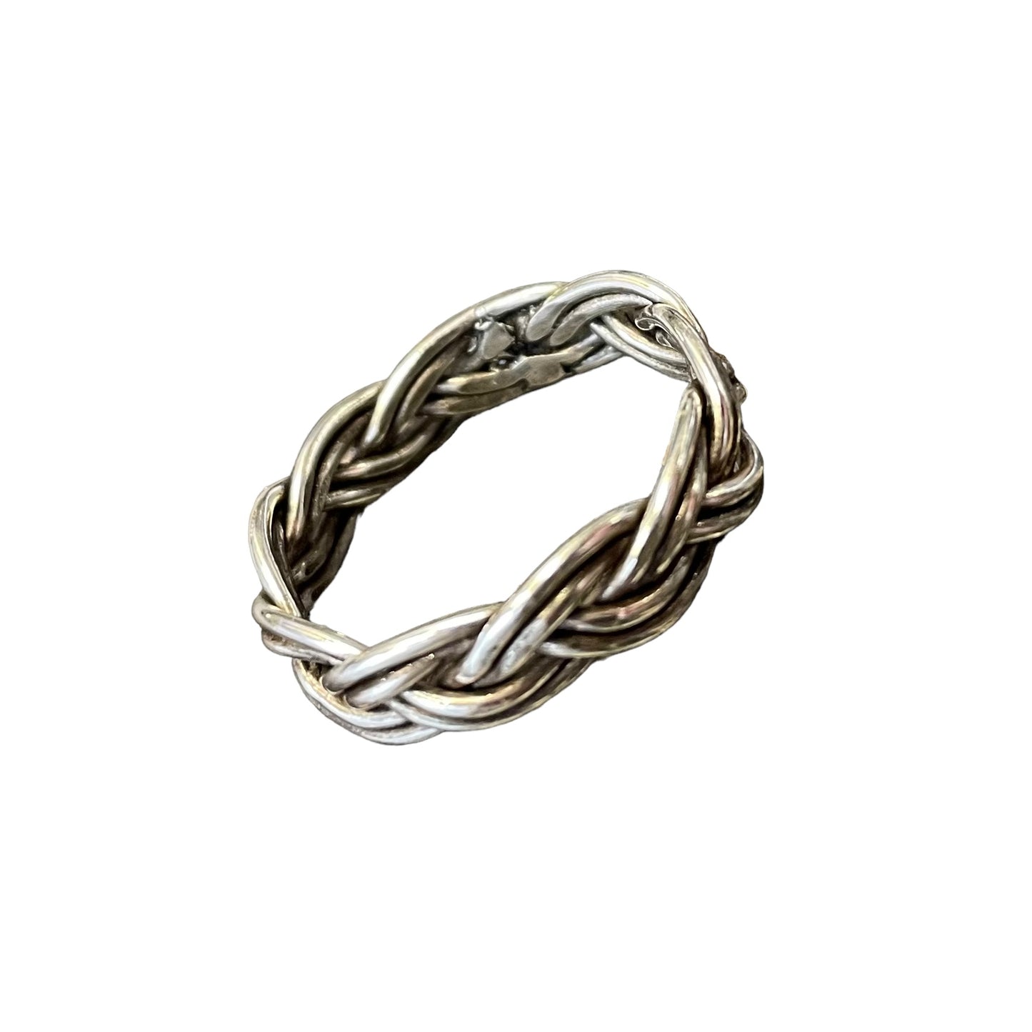 Braided Rope 6mm Band Ring Sterling Silver
