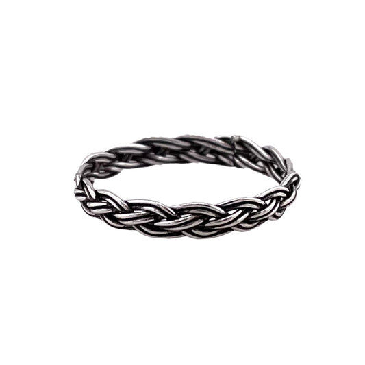 Braided 4mm Band Ring Sterling Silver