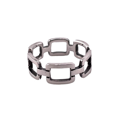 Chain Link 8mm Band Ring Sterling Silver
