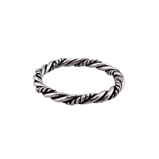 Rope Twist 3mm Band Ring Sterling Silver