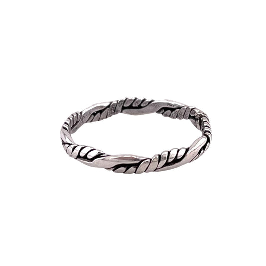 Plain Rope Twist 3mm Band Ring Sterling Silver