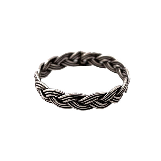 Braided Weave 4.5mm Band Ring Sterling Silver