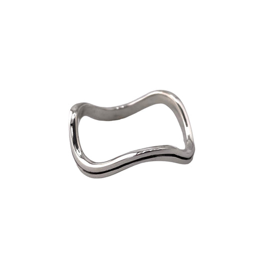 Double Row Wave Band Ring Sterling Silver