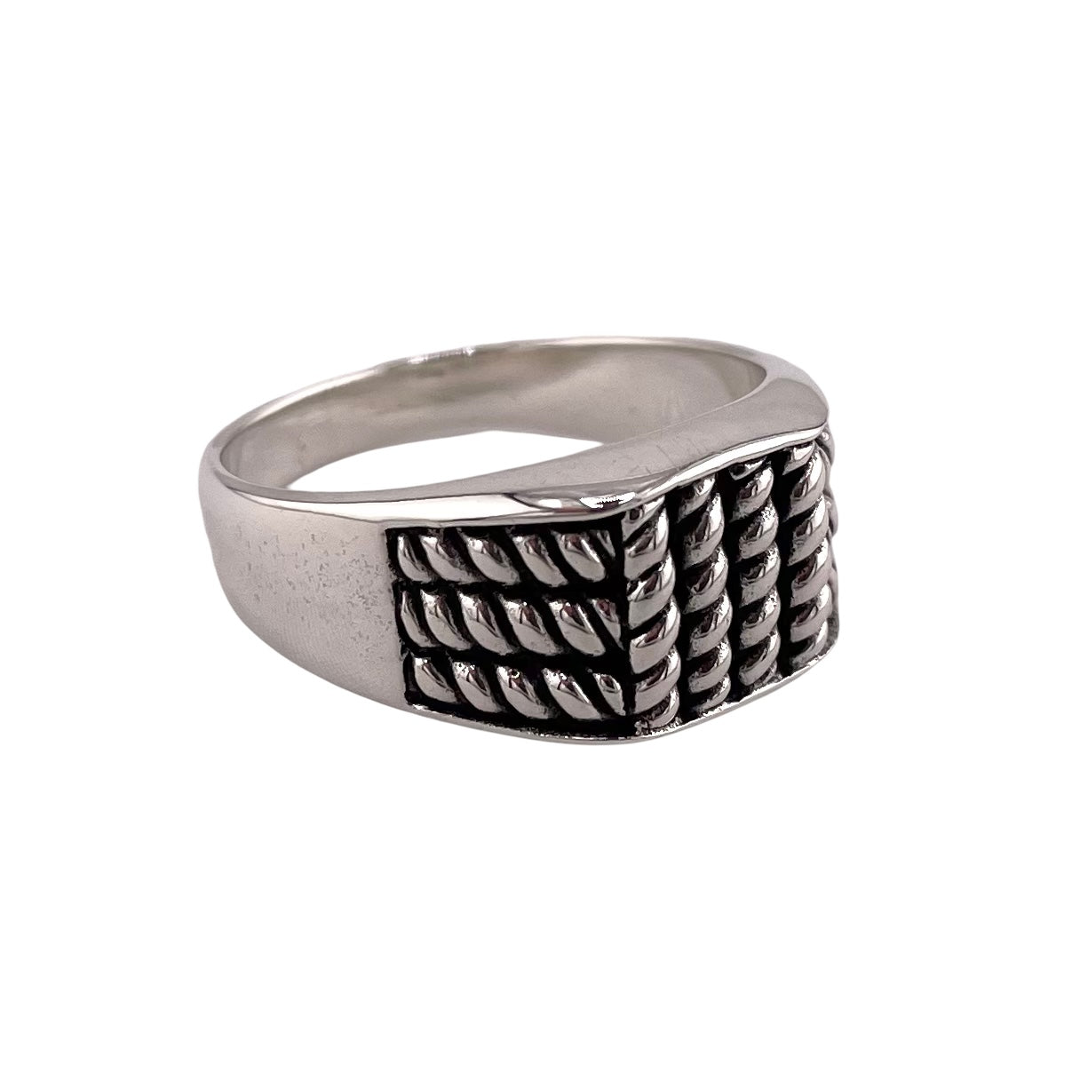 Rope 11mm Mens Ring Sterling Silver