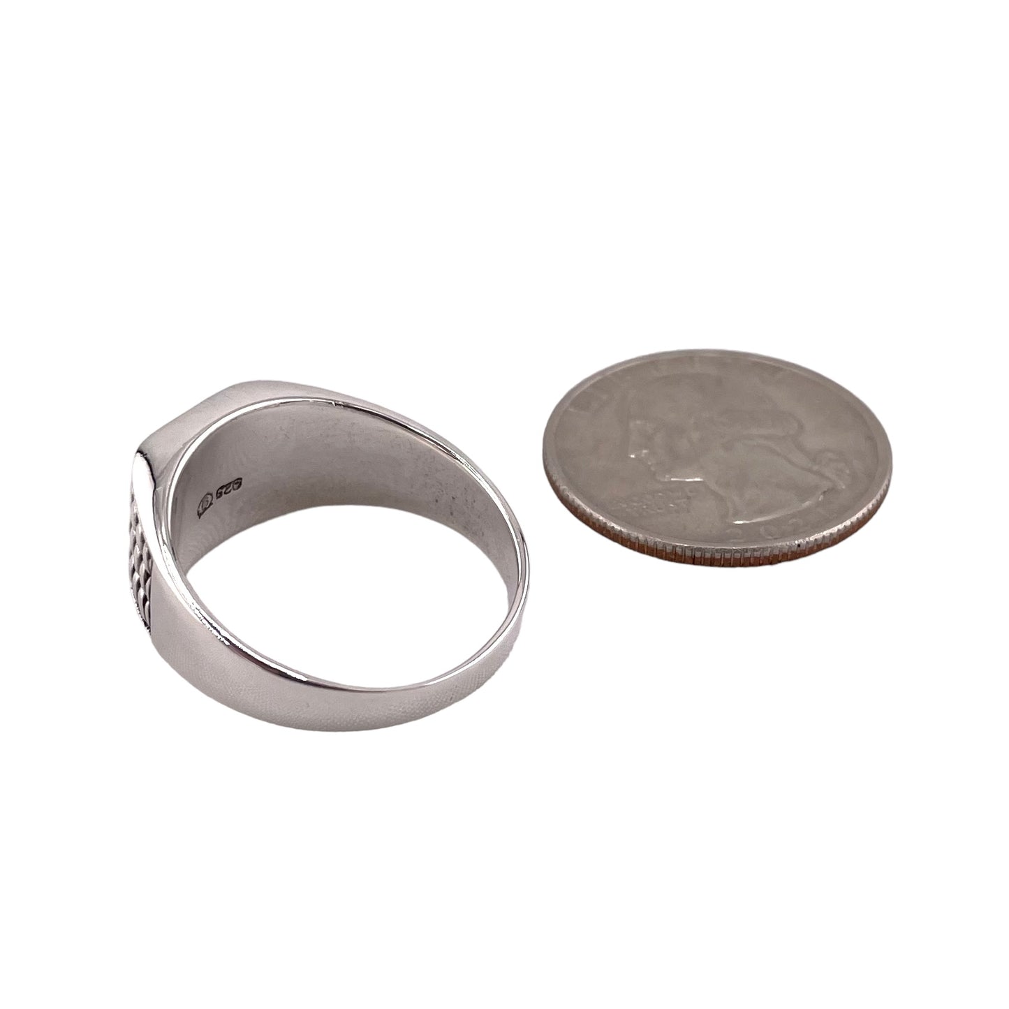 Rope 11mm Mens Ring Sterling Silver
