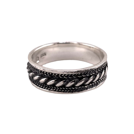 Roped 6.5mm Band Ring Sterling Silver