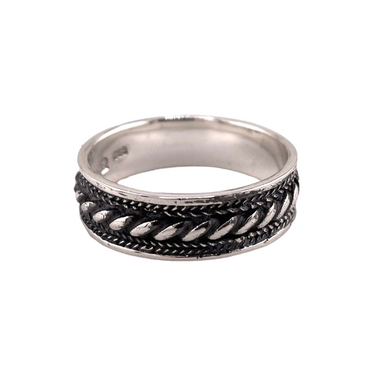 Rope 6.5mm Band Ring Sterling Silver