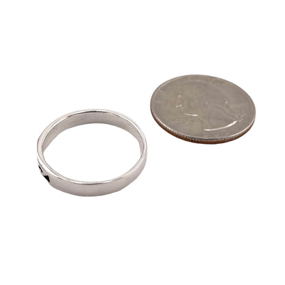 Water Wave 4mm Half Band Ring Sterling Silver