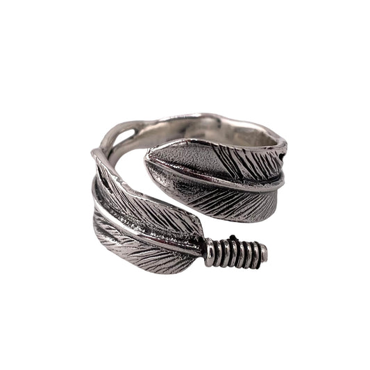 Feather Wrap 12mm Ring Sterling Silver