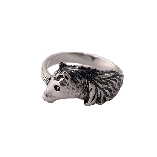 Horse Head Ring Sterling Silver