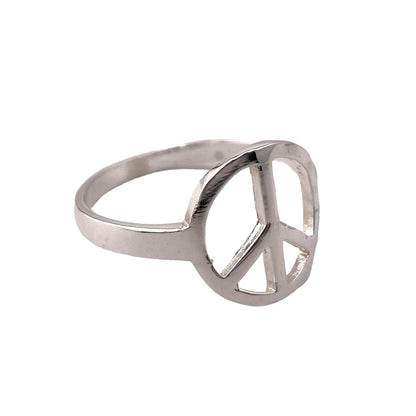 Peace Sign Ring Sterling Silver