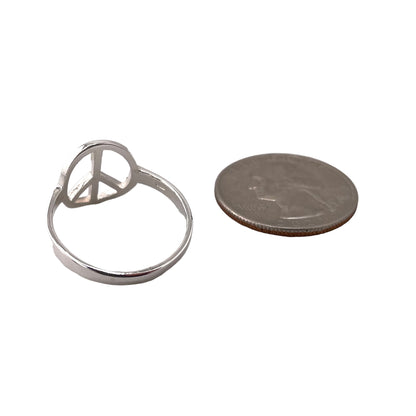 Peace Sign Ring Sterling Silver
