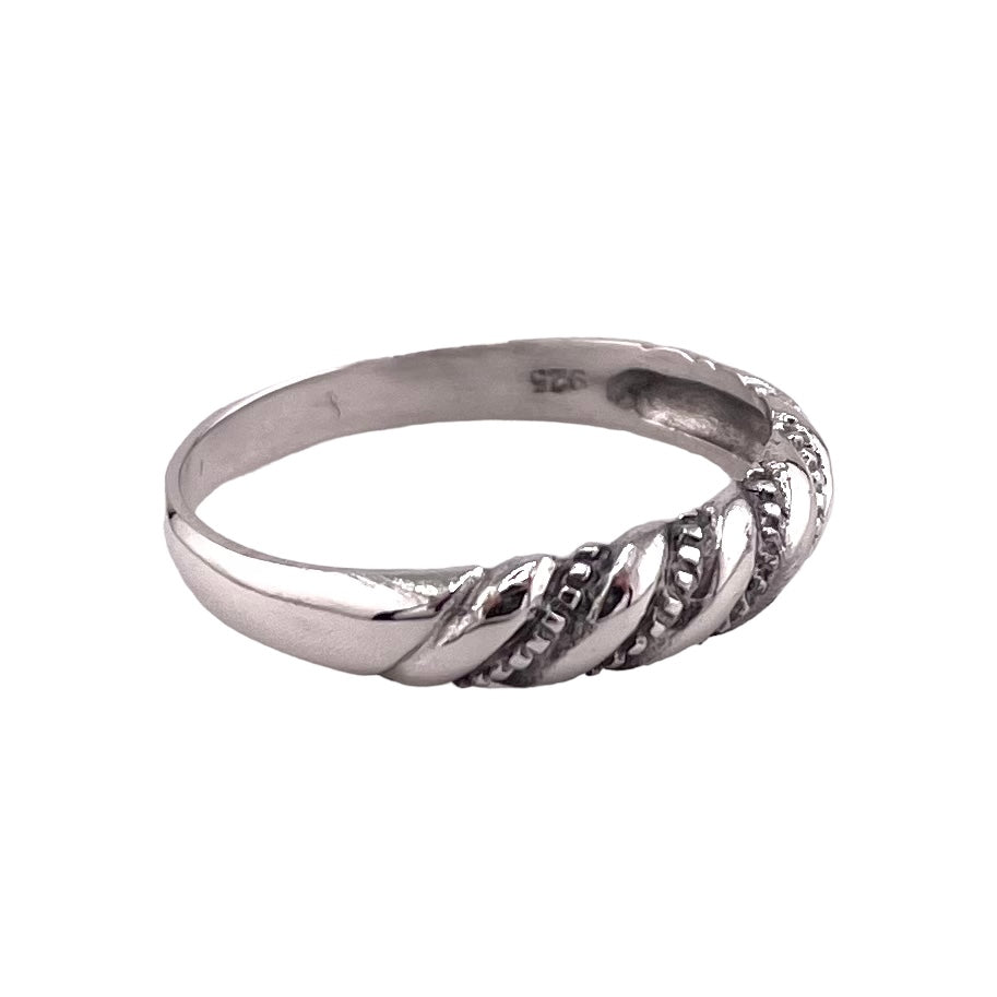 Rope Plain Twist Band Ring Sterling Silver