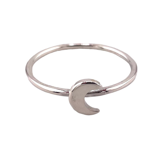 Crescent Moon Ring Sterling Silver