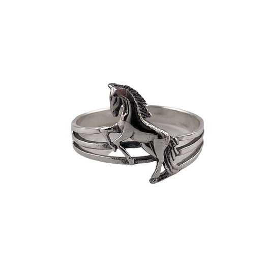 Standing Horse Ring Sterling Silver