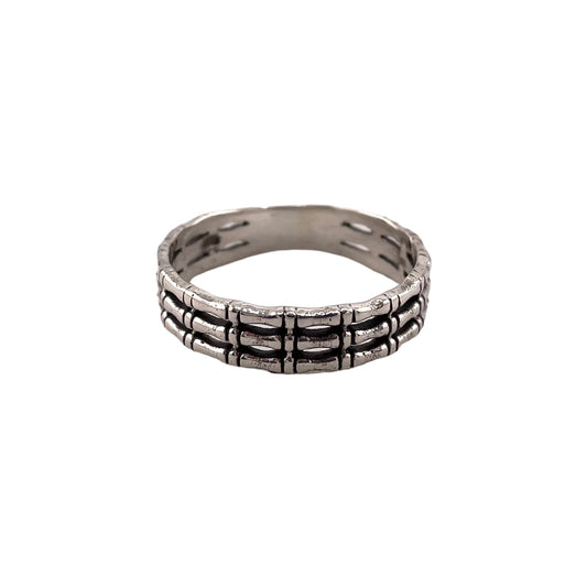 3-Row Bone Ring Sterling Silver