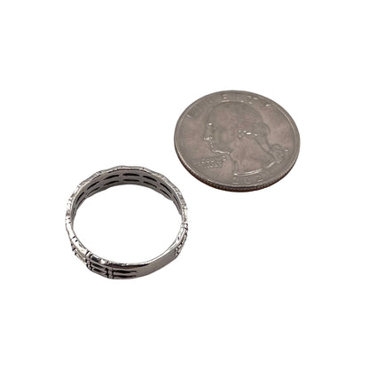 3-Row Bone Ring Sterling Silver