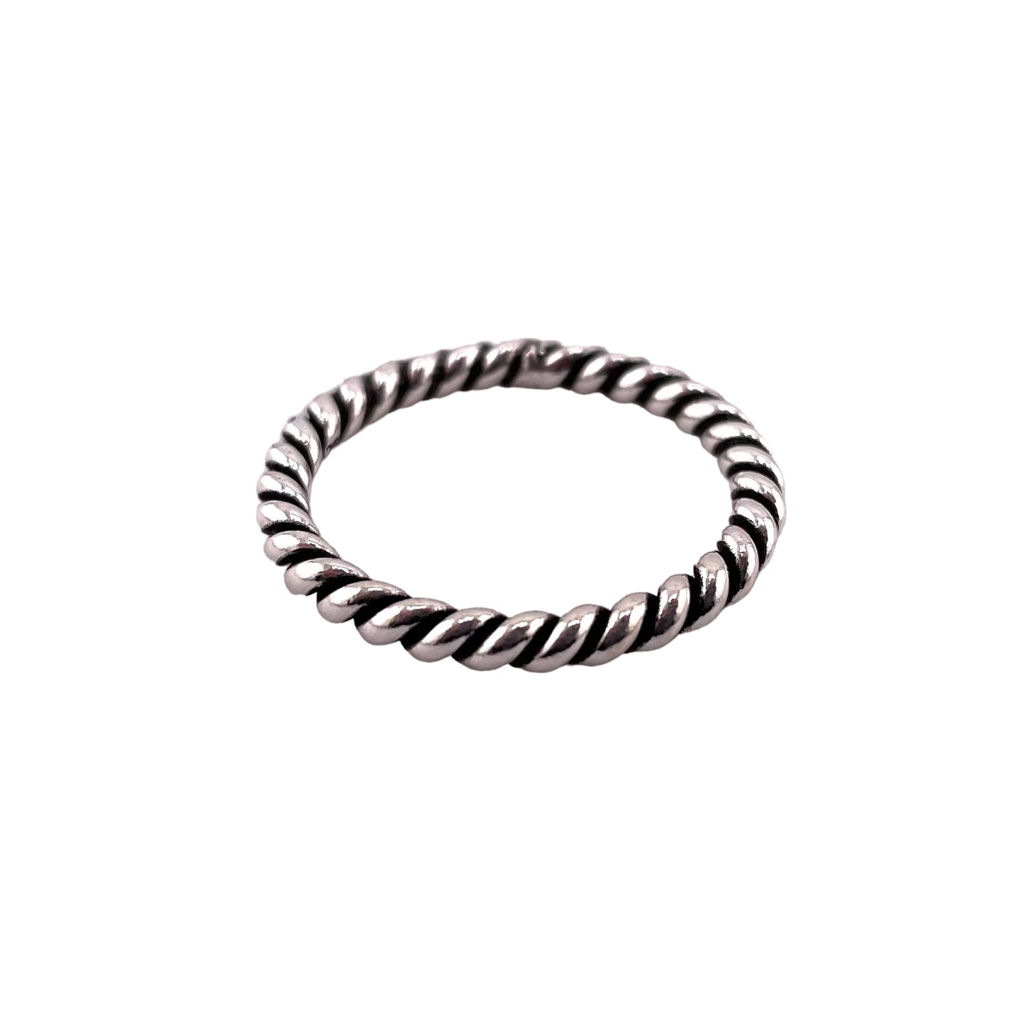 Rope 3mm Band Ring Sterling Silver