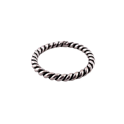 Rope 3mm Band Ring Sterling Silver