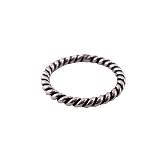 Rope 3mm Band Ring Sterling Silver