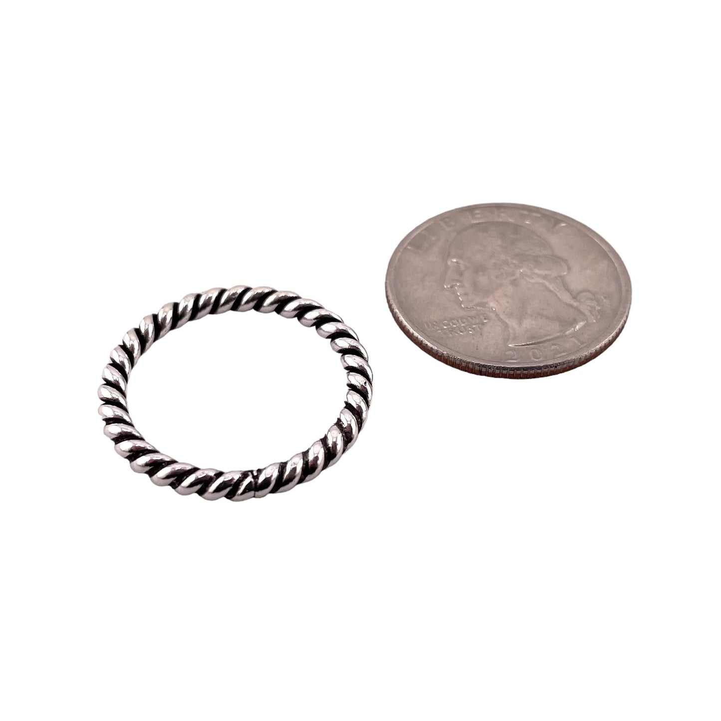 Rope 3mm Band Ring Sterling Silver