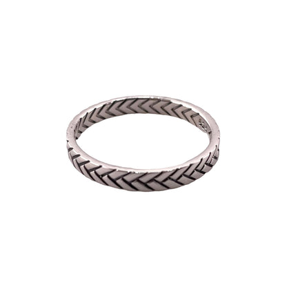 Flat Braided Arrow 3mm Band Ring Sterling Silver
