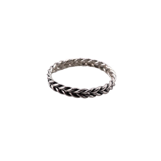 Braided Franco 3mm Band Ring Sterling Silver