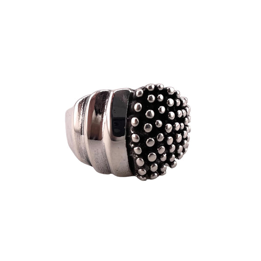 Ball Dot Drop Ring Sterling Silver