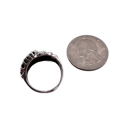 Ball Dot Drop Ring Sterling Silver