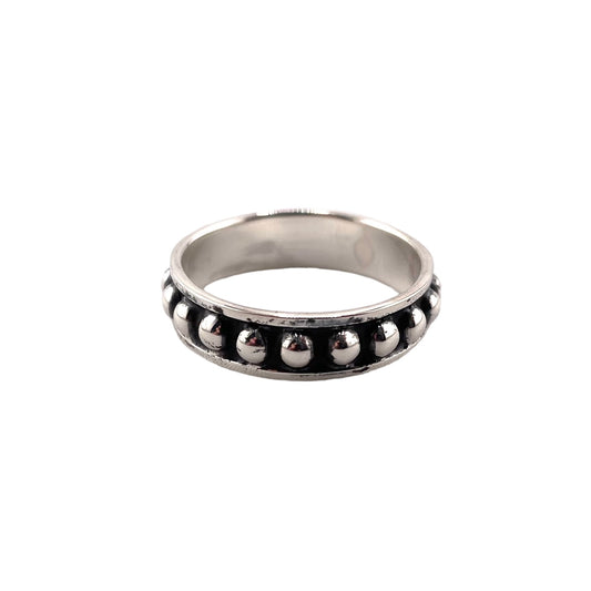 Ball Dot Drop Single Row 5mm Band Ring Sterling Silver