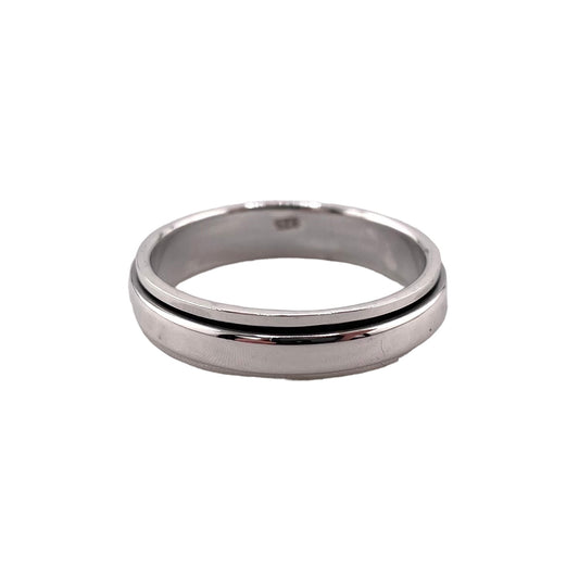 Plain Flat Spinner 5mm Band Ring Sterling Silver