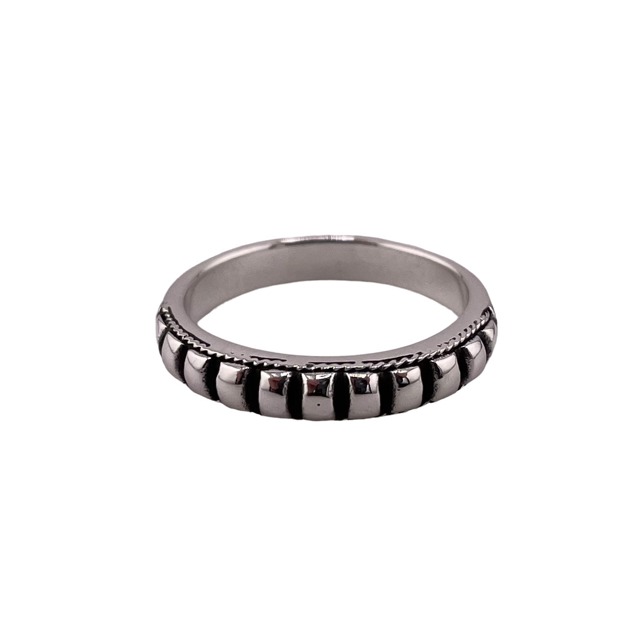 Studded 4mm Ring Sterling Silver