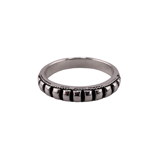 Studded 4mm Ring Sterling Silver