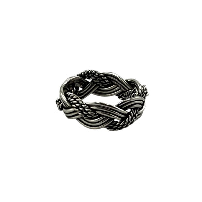 Braided Rope Twist 6mm Band Ring Sterling Silver