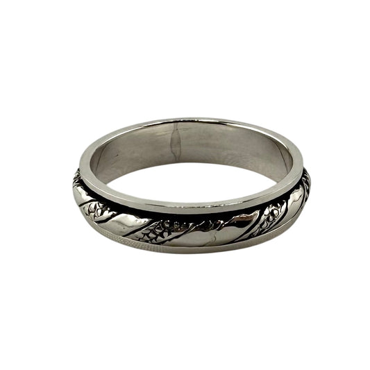 Diagonal Dot Pattern Ring Sterling Silver