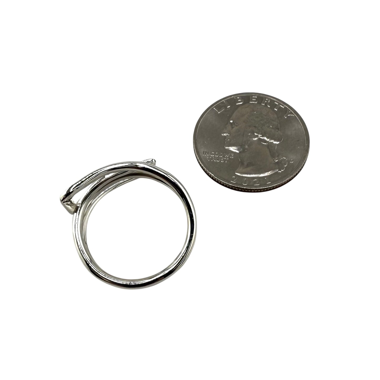 Interlink Triangle Pattern Ring Sterling Silver
