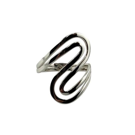 Double Line Curve Ring Sterling Silver