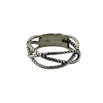 Braided Weave Rope Ring Sterling Silver