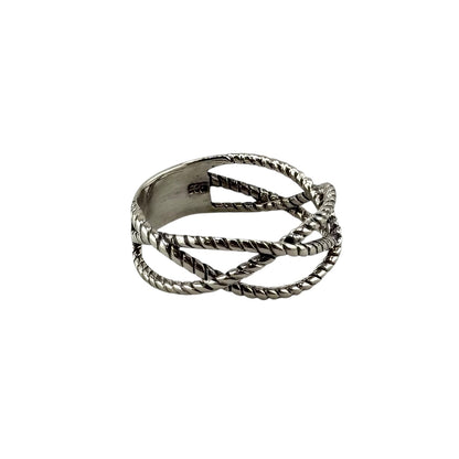 Braided Weave Rope Ring Sterling Silver