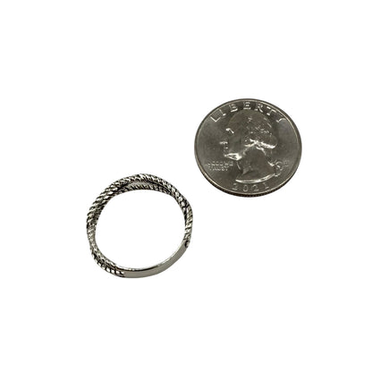 Braided Weave Rope Ring Sterling Silver