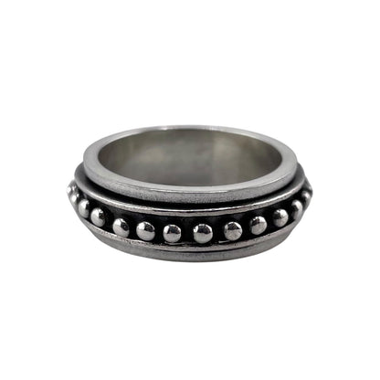 Bead Row Spinner Ring Sterling Silver